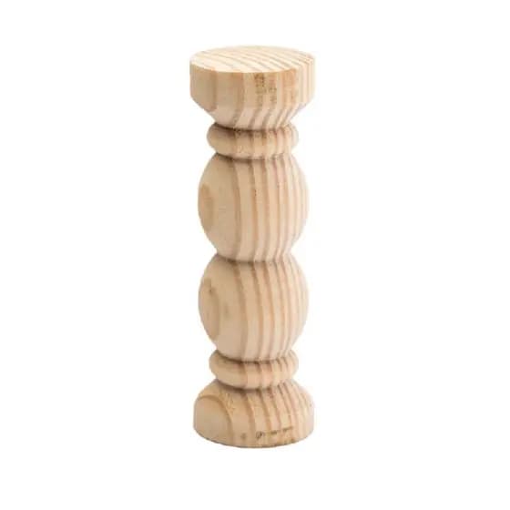 Base Torneada Pinus P para Boleira Decorativo Festas Haste Torneada Madeira Pequena