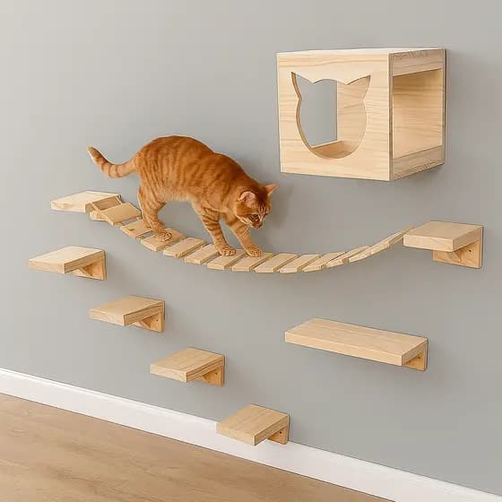 Playground Gato: Nicho, Plataforma, Degraus , com ou sem ponte - Decorativo