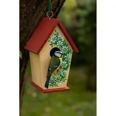 Casinha de Passarinho em Madeira Pinus Pintada à Mão – Decoração Jardim Varanda /viveiro