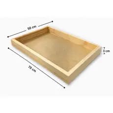 KIT com 4 Bandejas Pinus e MDF 70x50x3 cm
