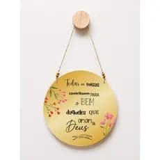 Mandala Decorativa Frases Motivacionais MDF 3mm Impressão UV Com Cordinha - quadro redondo