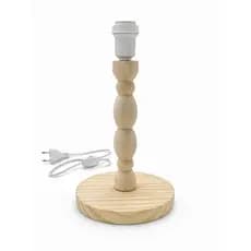 Abajur de Mesa em Pinus Natural com Haste Torneada - DIY - sem lâmpada e sem cúpula (escolha a quantidade na variação)