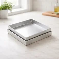Kit 2 Formas De Brownie 35x35x3 Altura Assadeira Aluminio
