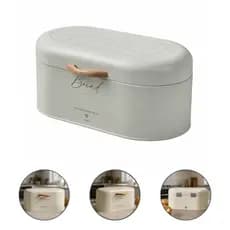 Porta Pão Grande Metal Organizador De Pão Bolo Com Tampa Moderno Lumi