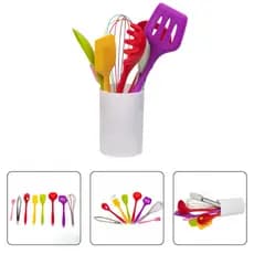 Kit Utensílios De Silicone Para Cozinha Colorido 9 Peças