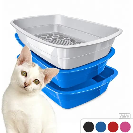 Banheira Caixa De Areia Higiênica Para Gatos 3 Peças Resistente Bandeja Unishop