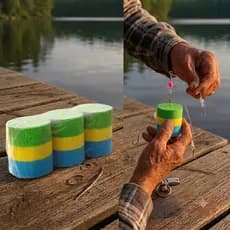 MASSA PASTILHA PARA PESCA DE CARPA BOTTI ATRAÇÃO FORTE BANANA E MEL E BLUE E MELÃO (BRASILEIRINHA) AQUI O BOTTI É CERTO