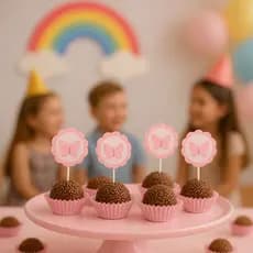 Tags topper para Docinhos borboleta | Kit Festa Infantil, Mesversário e Aniversário Personalizado