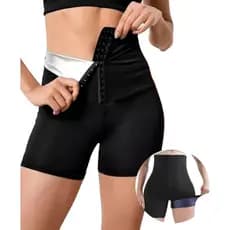 Short Modelador Efeito Sauna Feminino P | Bermuda Térmica Cintura Alta Academia Reduz Medidas