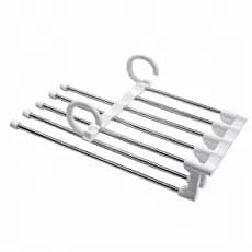 Cabide Organizador Multifuncional 5 Divisórias | Cabide para Calças Saias Guarda Roupa Compacto