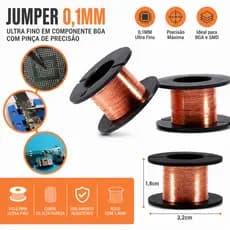 Fio Jumper Cobre Esmaltado 0.1mm Reparo Placa Mãe Celular Smartphone Manutenção Eletrônica Solda Chip Bga Retrabalho
