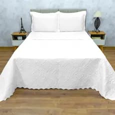 Kit Colcha Cobre Leito Dupla Face Camili Solteiro 2 Pç Matelado Ultrassonico Branco Cinza Caqui Rose