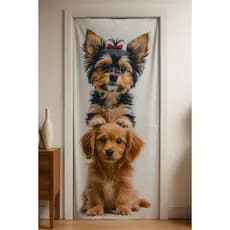 Capa de Porta Decoração Em Tecido Sublimado Retangular Veste Porta C/Elástico Estampada