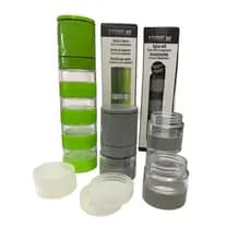 Moedor e Porta Temperos 2 em 1 Moinho Para Moer Condimentos 4 Potes Rosqueável Cerâmica e Acrílico Especiarias Pimenta LR-0021
