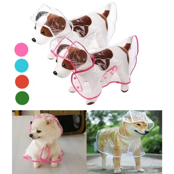 Capa de Chuva Pet Impermeável Proteção Cachorro Grande Médio Pequeno Porte Passeio Chuva LR-0180