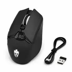 Mouse Gamer Sem Fio Wireless Recarregável 4800 DPI Conexão Dupla Bluetooth + 2.4G para PC Notebook