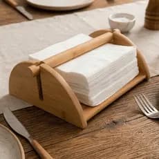 Porta Guardanapo De Mesa Bambu Gourmet Grande Decoração Natural Resistente Cozinha Sala Mesa