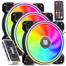 Kit 3 Fans ARGB 120mm com Controle e Hub – Iluminação RGB, Silencioso e Alta Refrigeração