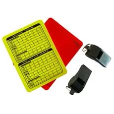 Apito 2 Unidades Kit Cartão Arbitro Juiz Futebol Vermelho Amarelo Fluorescente