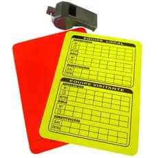 Kit Básico de Arbitragem com Apito Plástico e Cartões Fluor