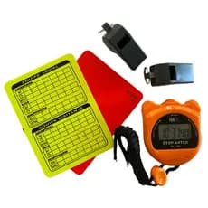 Cronômetro Digital Com Cordão + Cartão De Árbitro + 2 Apitos