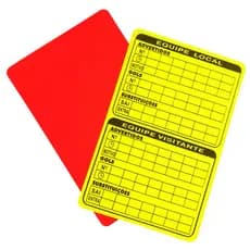 Cartão Árbitro Fluorescente Anotação Amarelo e Vermelho