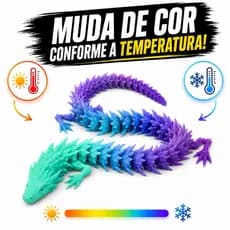 Dragão Articulado Muda De Cor Com Temperatura Brinquedo Sensorial Flexível PLA Térmico Presente Criativo Decoração Geek