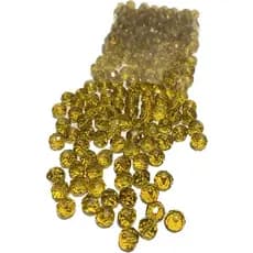 200 contas cristal Sextavado 8mm Dourado Transparente guia umbanda candomblé
