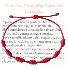 Pulseira de 7 Nós Vermelha Kabballah para sorte e proteção