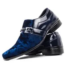 Sapato Social Masculino Marinho Exclusivo Envernizado Fivela Moderno e Estiloso Casual