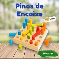 Encaixe de formas geométricas educativo em E.V.A e madeira montessori.