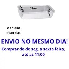 Formas Assadeira para PÃO N°3 Caseiro Bolo Inglês Retangular 28x11x5cm