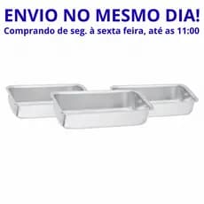 KIT 3 (TRÊS) Formas Assadeira PÃO GRANDE N°3 Caseiro Bolo Inglês Retangular 28x11x5cm