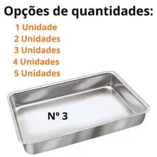 Formas Assadeiras altas nº3 Retangulares Alumínio Resistente