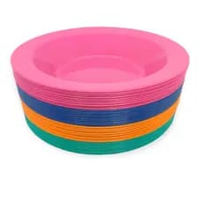 Kit 25 Unidades Pratos Fundos Redondos de Plástico para refeições