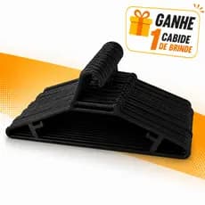 30 Unidades Cabide Adulto Preto Resistente Durável