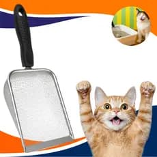 Pá Peneira Coletora de Areia de Gato Pazinha Higiênica Pet Gato Cachorro Lagarto Aço Inox