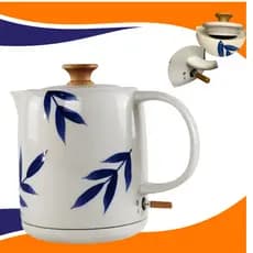 Chaleira Elétrica de Porcelana 1 Litro Elegante 127v Bole Eletrico Tampa com Vedação de Silicone