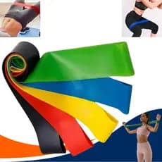 Kit 5 Faixas Elástico de Resistencia Pilates Funcional Elasticos Para Treino Em Casa