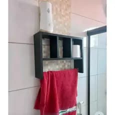 Nicho colmeia cabideiro decorativo e organizacional Banheiro, cozinha, lavanderia Colmeia e Toalheiro MDF Decorativo