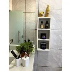 Nicho retangular triplo, com divisórias para melhor organização, para sala quarto banheiro.
