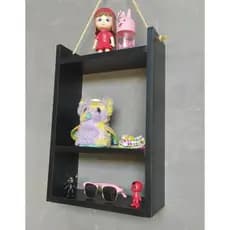 Nicho com corda de sisal decorativos para banheiro quarto lavanderia . Organizacional e decorativo, MDF preto  45x12x27