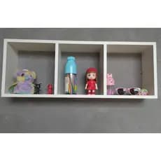 Nicho Triplo 70x30x12 Retangular Parede Prateleira Mdf Branco