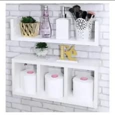 Nicho e Prateleira 2 Peças para decoração organização banheiro quarto cozinha área gourmet lavanderia Mdf branco TX.