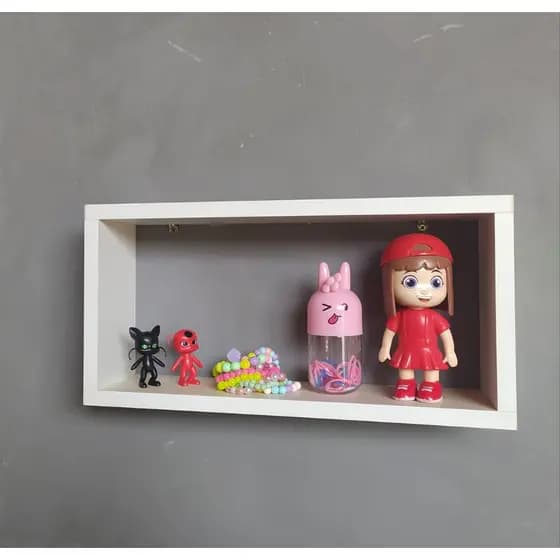 Nicho retangular na cor branco, para organização e decoração, para banheiro, quarto, sala, cozinha,40x10x20