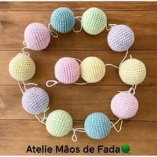 Varal  de croche para berco e cama montessoriana varal de amigurrumi bolinha