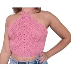 Cropped top de crochê triângulo topinho feminino tendencia do  verão artesanal
