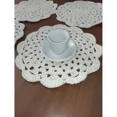 Sousplat de croche para café,xícara de chá, mesa posta 27cm