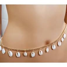 cinto corporal bodychain feminino com búzios verdadeiros praia mar verao
