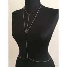 colares corporal joias de corpo Bodychain da moda corrente fina com qualidade e banhada a ouro e a prata